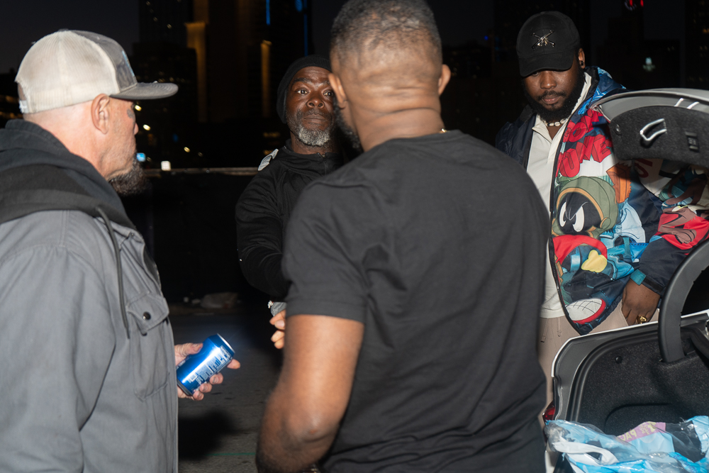 Volunteers talking with residents in Dallas